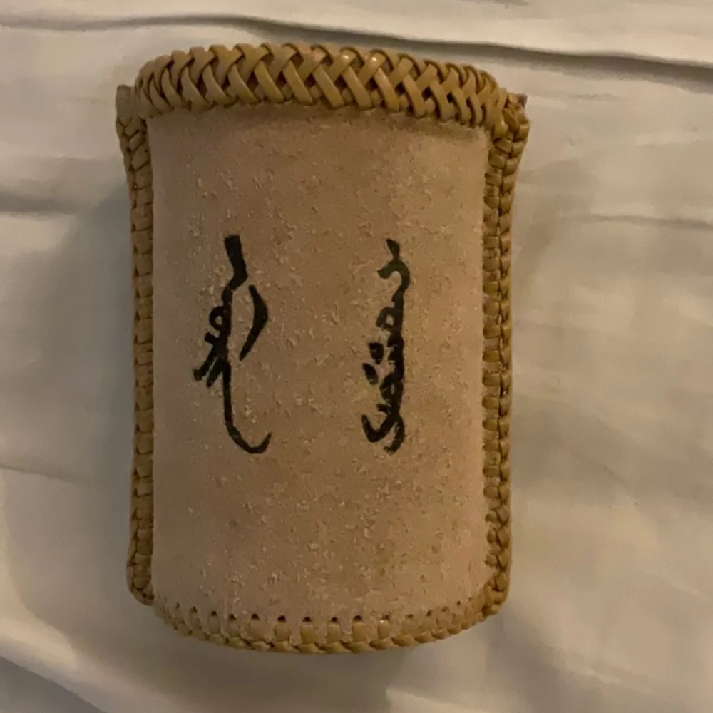 Suede pencil holder